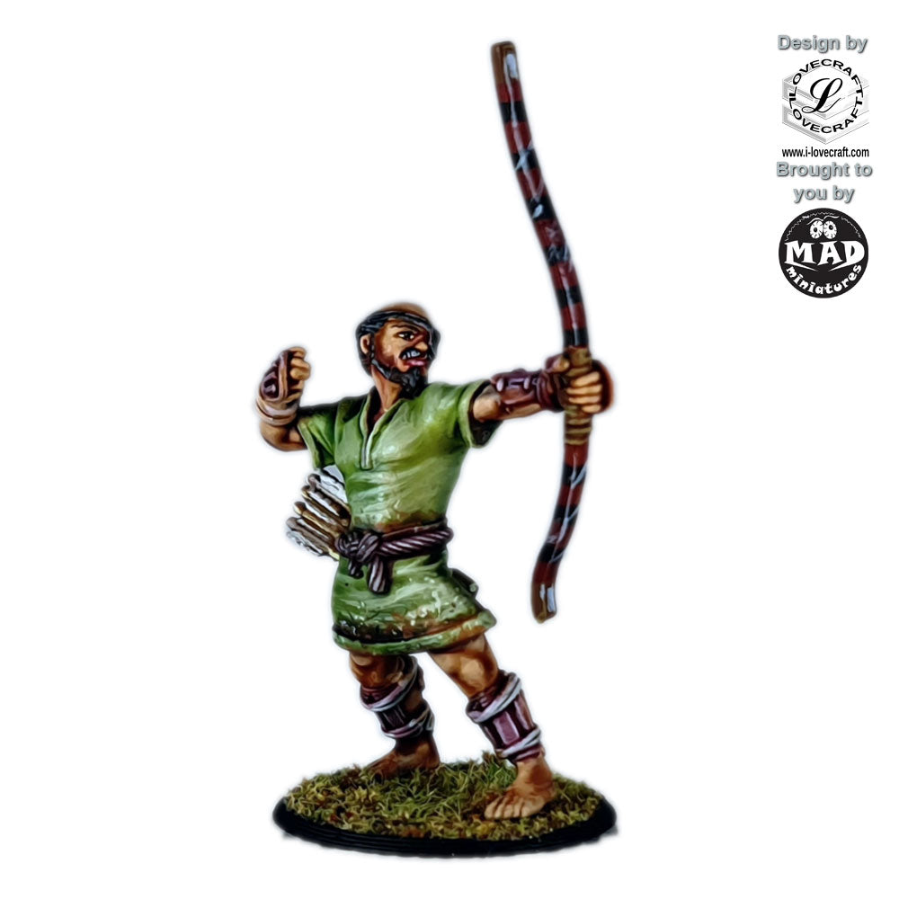 Wokou Archer – A 28mm miniature designed by Iain Lovecraft, featuring a pirate archer with a traditional yumi bow, perfect for feudal Japan skirmish games.