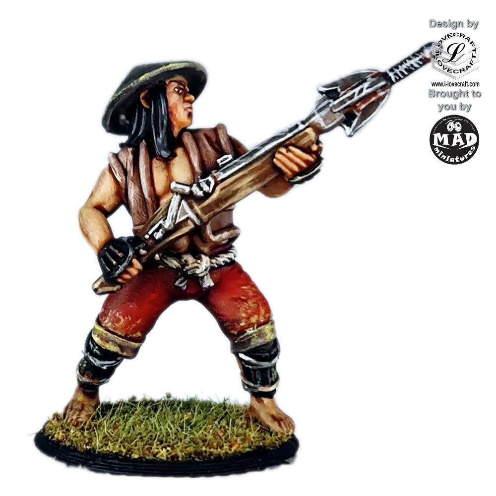 Wokou Ozutsu – A 28mm miniature designed by Iain Lovecraft, featuring a pirate warrior wielding an ozutsu hand cannon, perfect for feudal Japan skirmish games.