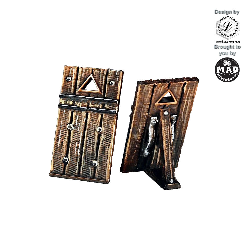 A set of four detailed wooden Tate Shields for Edo-period tabletop gaming, ideal for defensive fortifications and battle scenarios in Nippon Saga 2.