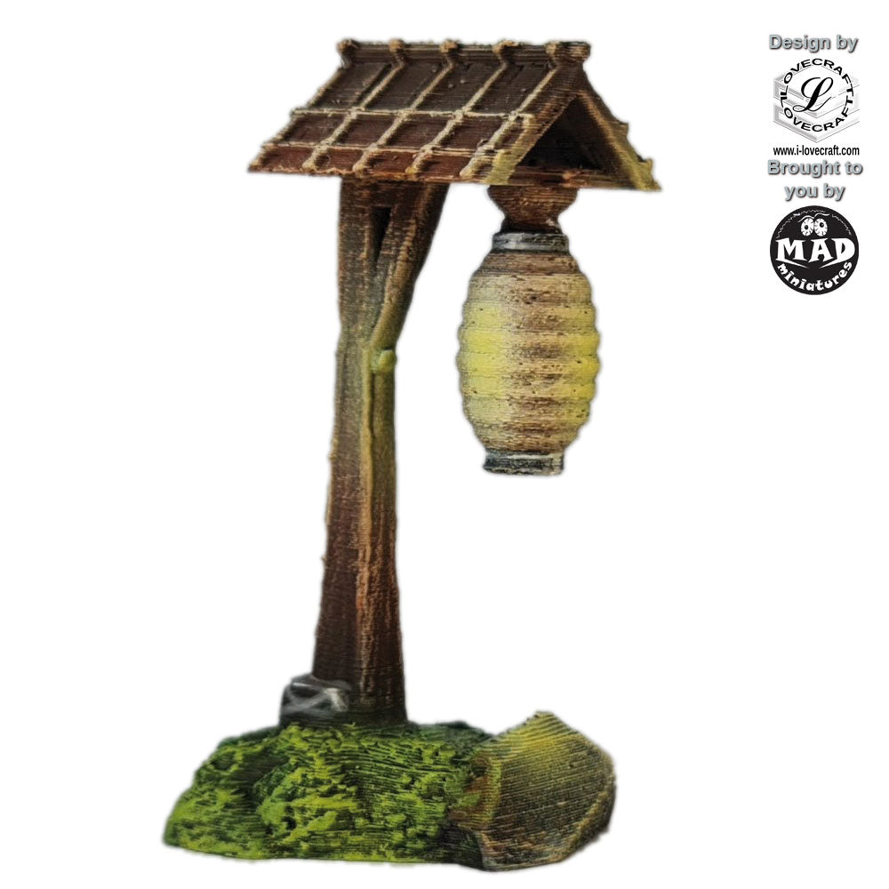 Japanese garden lanterns set of 2 from Nippon Saga, designed by Iain Lovecraft, printed by Mad Miniatures