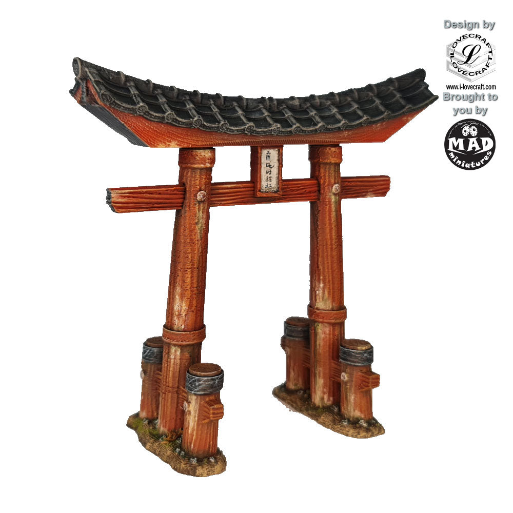 Wooden Torii Gate from Nippon Saga, designed by Iain Lovecraft and brought to you by Mad Miniatures