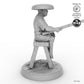 Fisher sitting on stool
