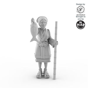 Girl showing a fish