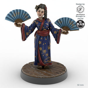Geisha with Fans