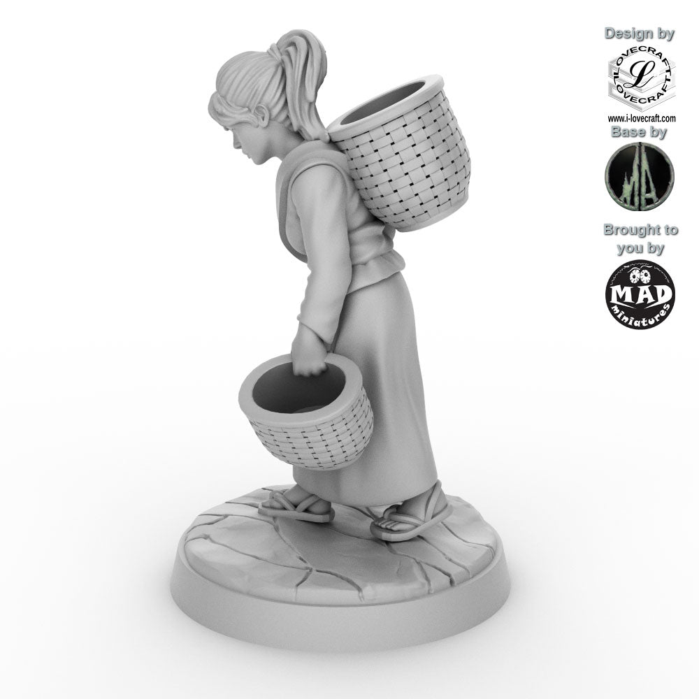 Field Worker with Baskets