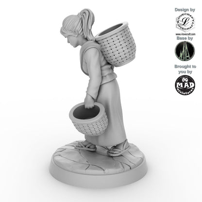 Field Worker with Baskets