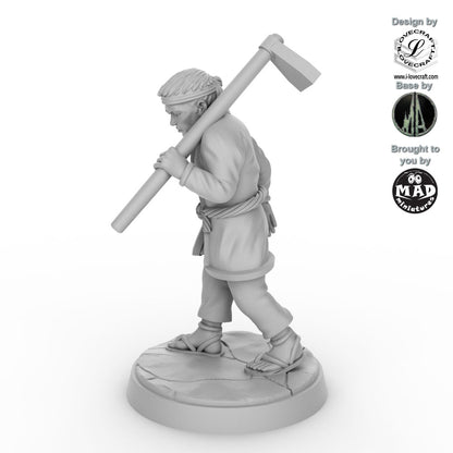 Field Worker with Pick