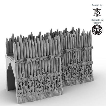 Straight Wall Set with leaves