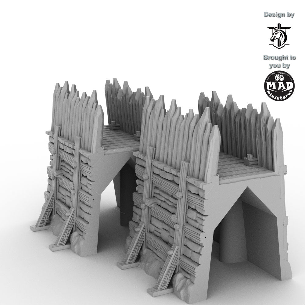 Straight Wall Set with leaves