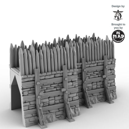 Straight Wall Set with leaves