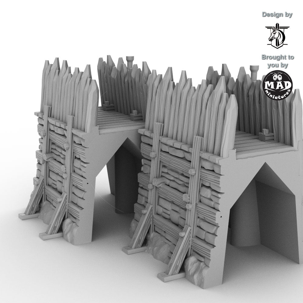 Straight Wall Set with banners