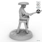 Fisher sitting on stool