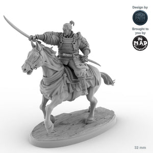 Mounted Samurai with Sword 4