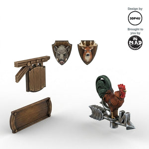 Town Decor Accessories (Set of 5)
