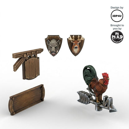 Town Decor Accessories (Set of 5)