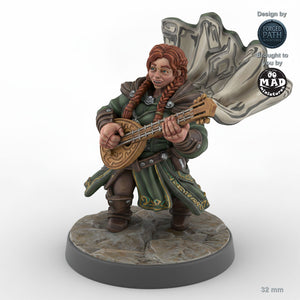 Female Dwarf Bard Lute Player B
