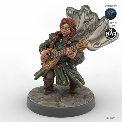 Female Dwarf Bard Lute Player B