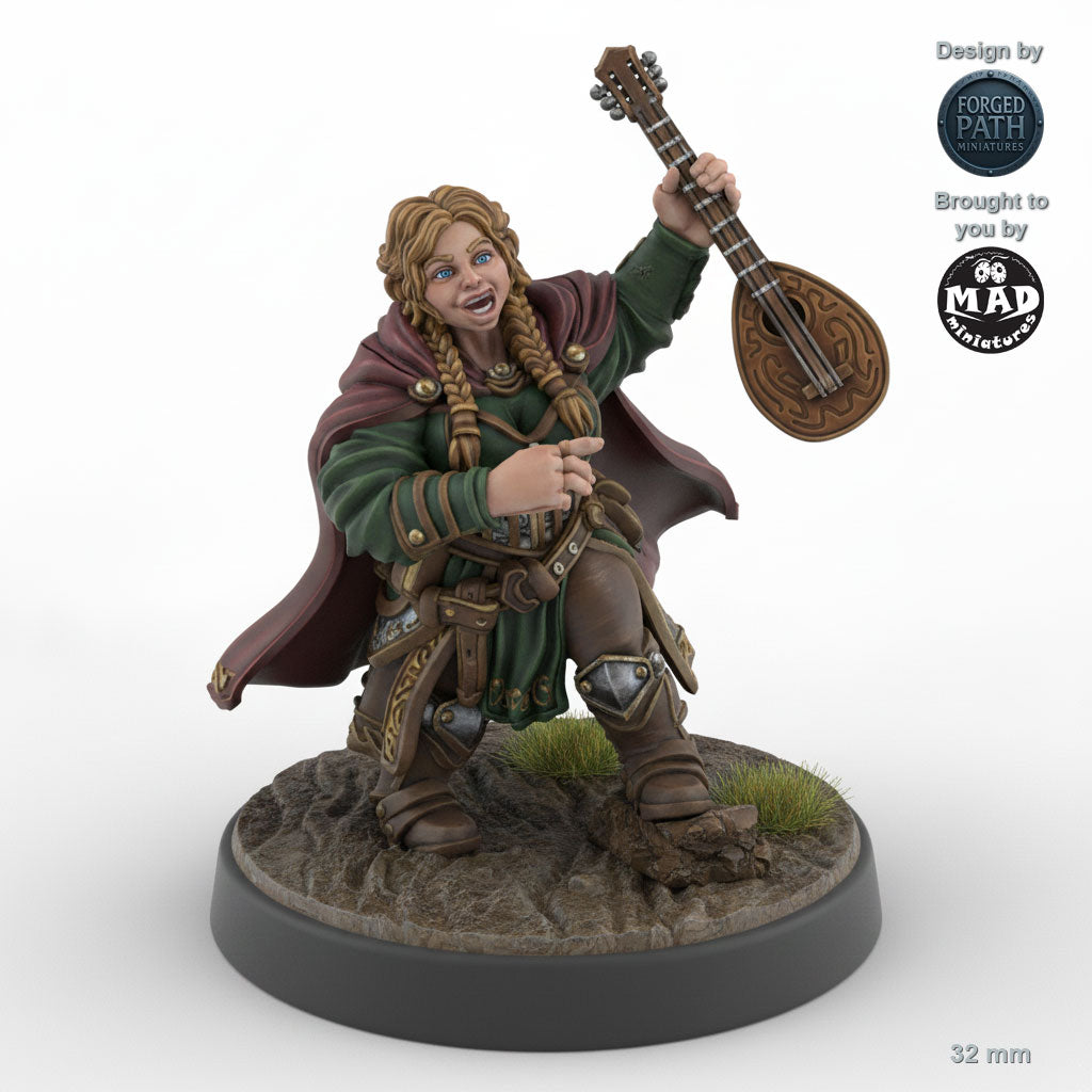 Female Dwarf Bard Lute Player C