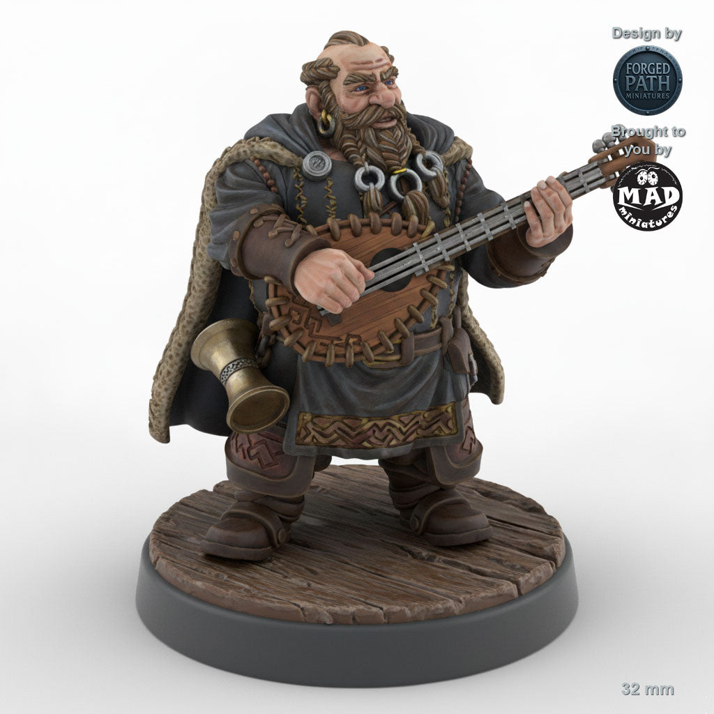 Male Dwarf Bard with Lute A