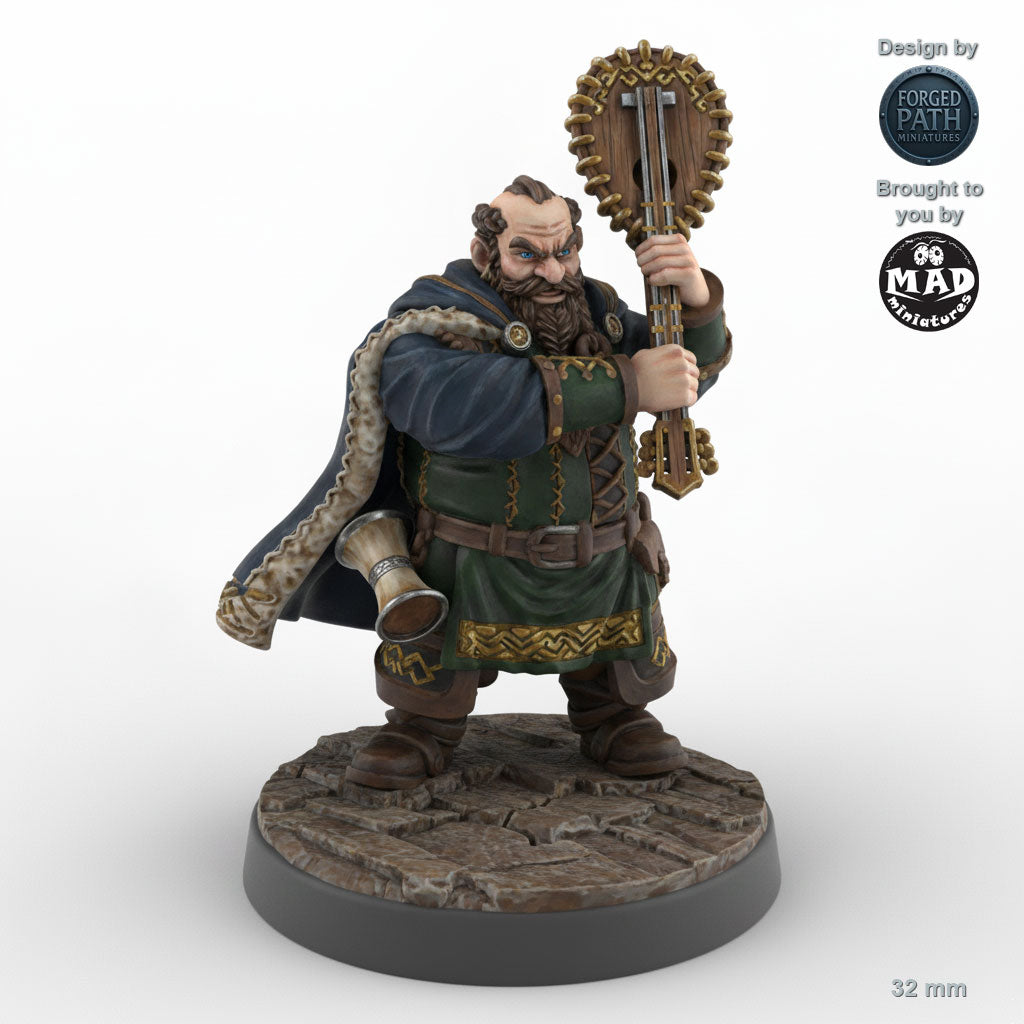 Male Dwarf Bard with Lute C