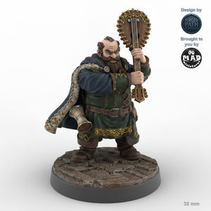 Male Dwarf Bard with Lute C