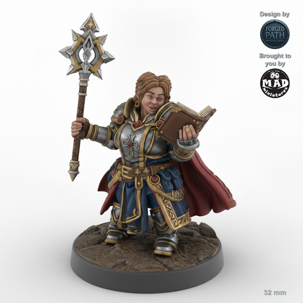 Mace Wielding Female Dwarf Cleric A