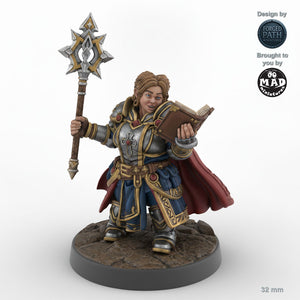 Mace Wielding Female Dwarf Cleric A