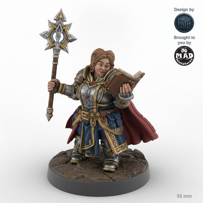 Mace Wielding Female Dwarf Cleric A