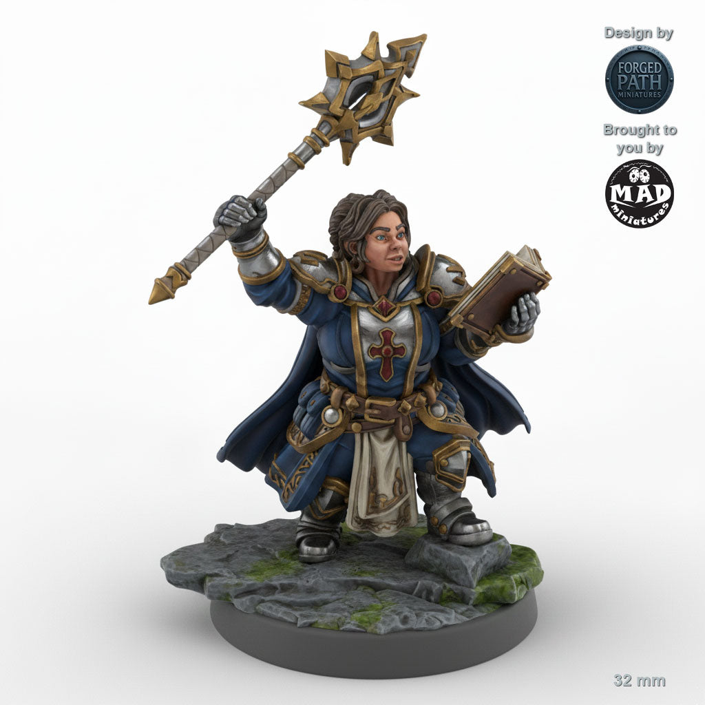 Mace Wielding Female Dwarf Cleric B