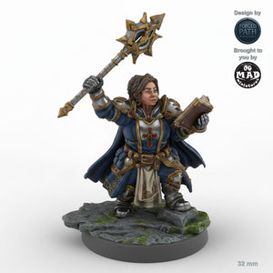 Mace Wielding Female Dwarf Cleric B