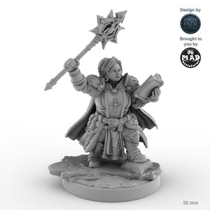 Mace Wielding Female Dwarf Cleric B