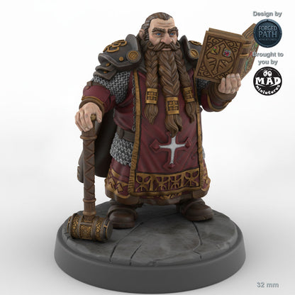 Hammer Wielding Male Dwarf Cleric A