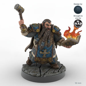 Hammer Wielding Male Dwarf Cleric B