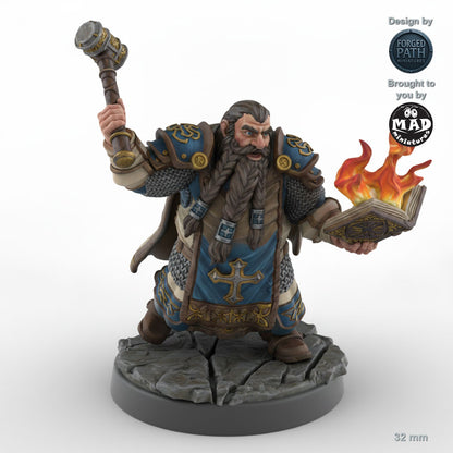 Hammer Wielding Male Dwarf Cleric B