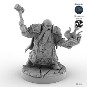Hammer Wielding Male Dwarf Cleric B