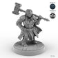 Female Dwarf Fighter with Warhammer A