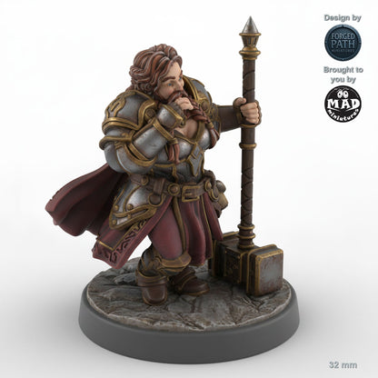 Female Dwarf Fighter with Warhammer B
