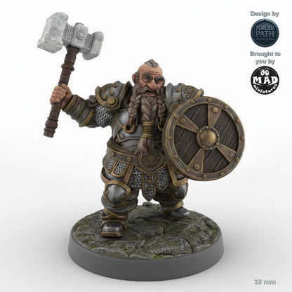Shield-bearing Male Dwarf Fighter B