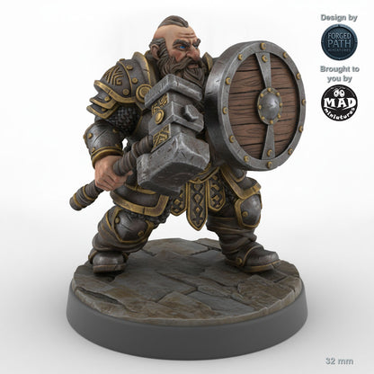 Shield-bearing Male Dwarf Fighter C