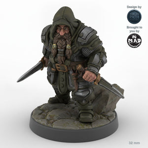 Hooded Male Dwarf Rogue A