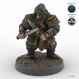 Hooded Male Dwarf Rogue B