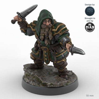 Hooded Male Dwarf Rogue C