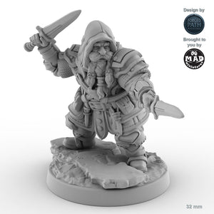 Hooded Male Dwarf Rogue C