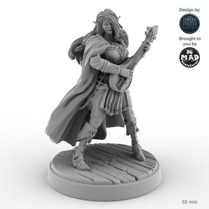 Lute-Playing Elven Female Bard A