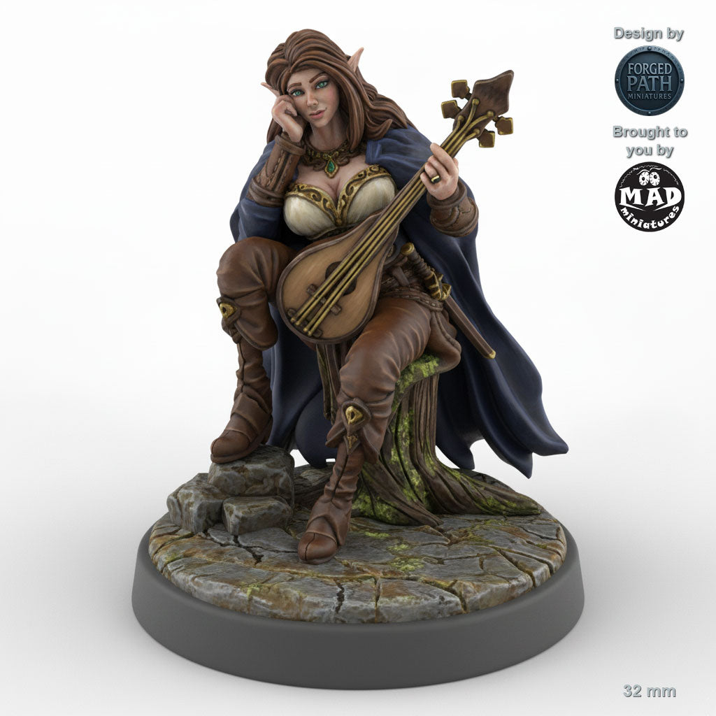 Lute-Playing Elven Female Bard B