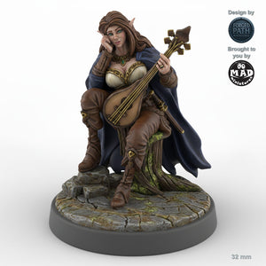 Lute-Playing Elven Female Bard B