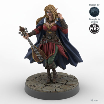 Lute-Playing Elven Female Bard C