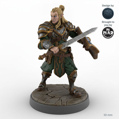 Grimacing Male Elf Fighter A