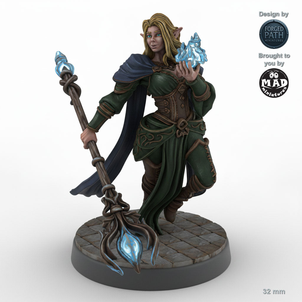 Flame-Wielding Female Elf Mage C