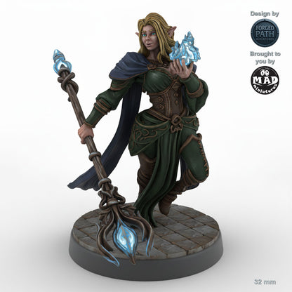 Flame-Wielding Female Elf Mage C